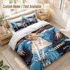 Custom Name Bedding Set 3 PiecesHarry Styles Print Duvet Cover + 2 Pillowcases Soft Bed Decor