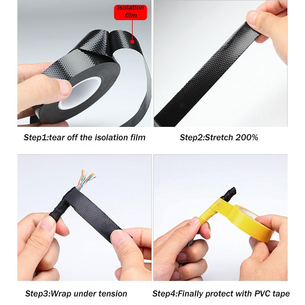 Self-Amalgamating Repair Tape Rubber Waterproof Sealing Insulation Tube Repair Rubber Weld Tape Adhesives Sealers Tape