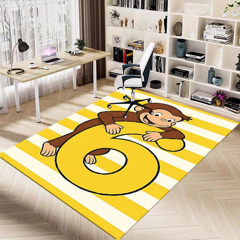 1PC Curious George Anti-slip carpet, suitable for Office, bedroomand playrooms. It can also be used as a sofa footrest cover-R112