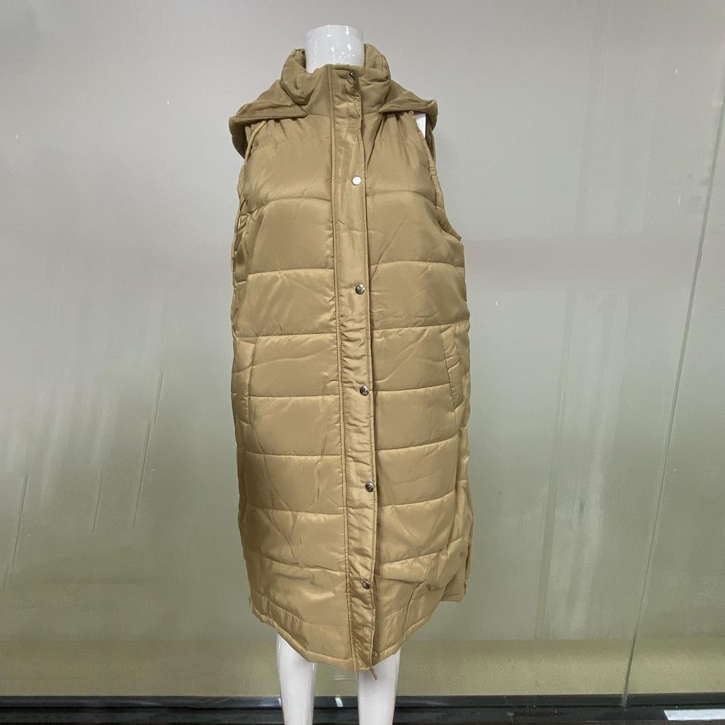 Женский зимний темпераментный кардиган без рукавов средней длины из хлопка с жилетом