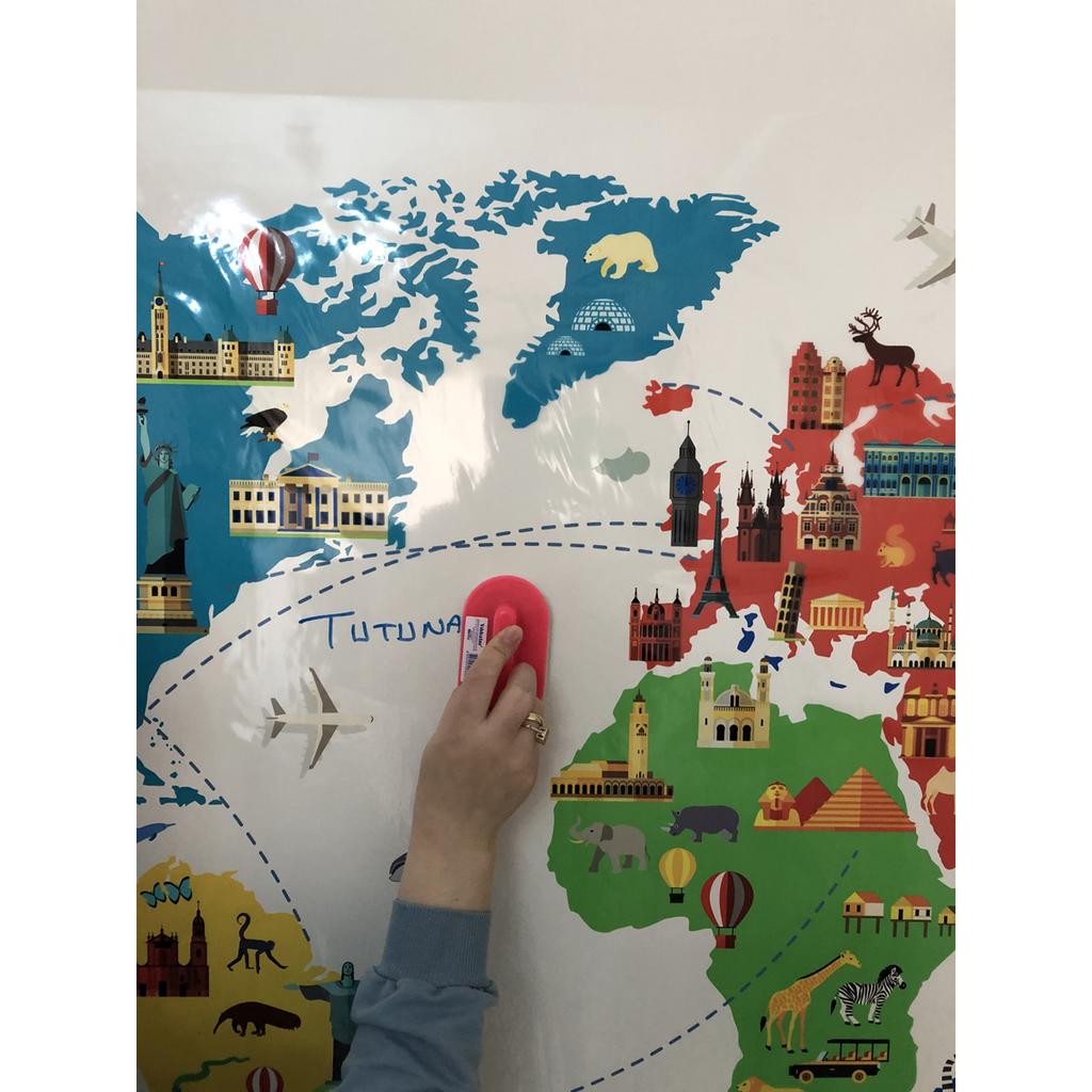 Карта путешествий по миру Карта путешествий по миру Blackboard Smart Paper Board 100x150 см + ручка