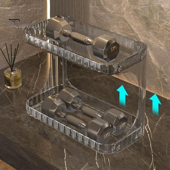 Двухслойная стойка для хранения косметики, органайзер для столешницы в ванной, большая вместимость, поднос для духов, полка для хранения косметики