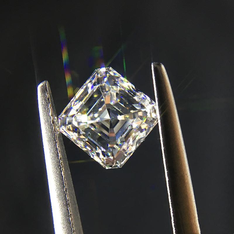 Cellacity White Short Square Aschi Mosanite 0.5 Cct-7.0 CT-D Color Laboratory Grown Diamond GRA Certificate