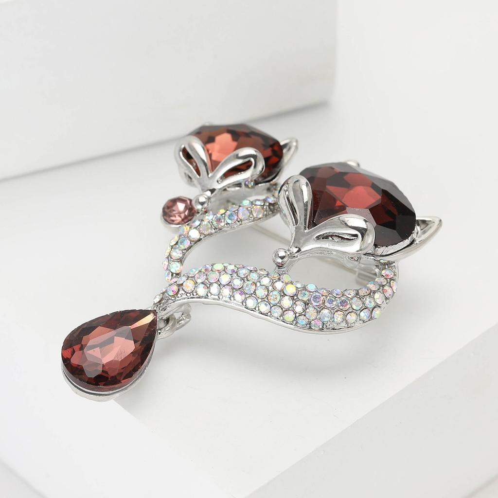 Модный сплав горный хрусталь кулон лиса брошь милый темперамент женская одежда корсаж ювелирные изделия булавка