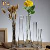 Transparent Rose Glass Vase: Slender Small-Mouth Mini for Fresh Flower Arrangements