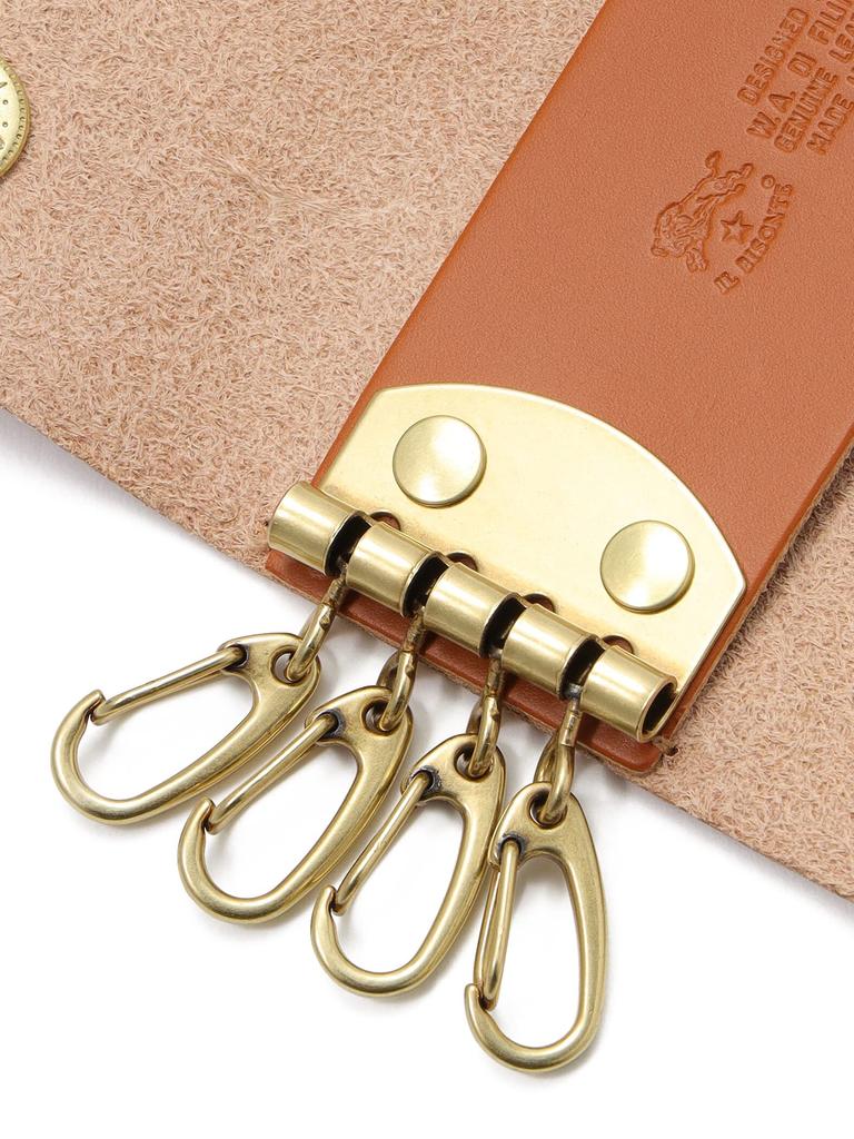 Key Case Leather Genuine Leather Cowhide Unisex 9cm Navy Navy [IL BISONTE] Women's Men's Size