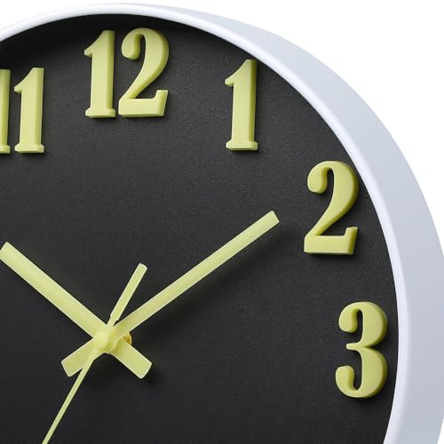 3D Luminous Wall Clock Black