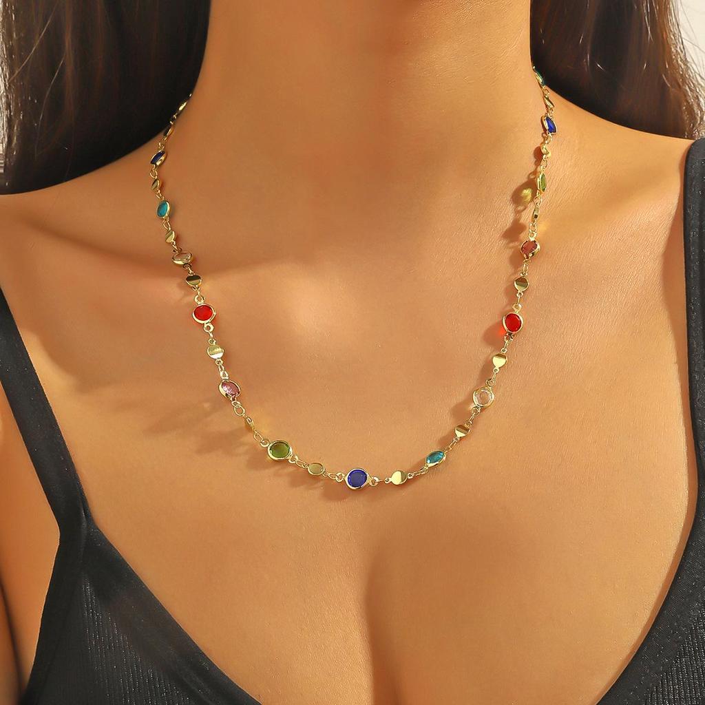 European & American Tassel Beaded Clavicle Crystal Necklace - Women's Fashion Jewelry
