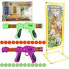 Foam Ball Gun and Shooting Target, 2-piece Power Gun Toy W/ Standing Shooting Target, Role Play Toy for Indoor and Outdoor Game