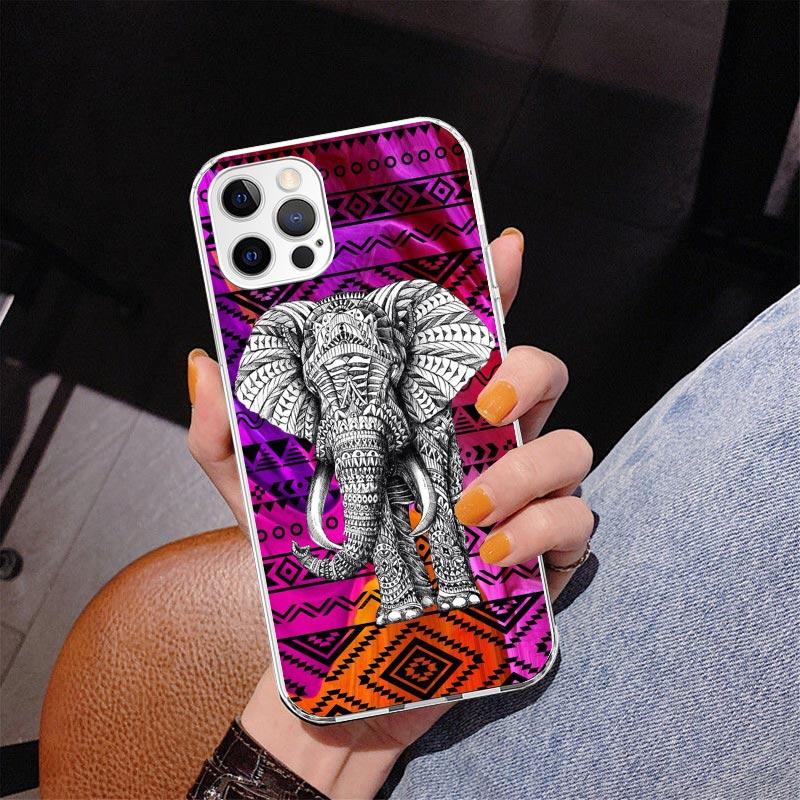 Чехол для телефона Elephant Mandala Aztec Phnoe для Iphone 17 Air 16 16E 11 12 13 Mini 14 Plus 15 Pro Max 7 8 + SE 2020 Чехол для телефона Coque