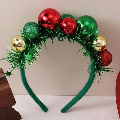 Рождественский шар повязки на голову Санта-Клод Лось Снеговик обручи для волос фестивальный головной убор повязка для волос Рождественские аксессуары для волос головной убор вечерние