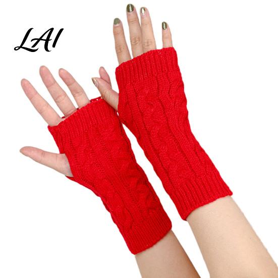 Thumb Hole Wrist Warmers Women Ribbed Arm Warmers Stretchy Cable Knitted Fingerless Gloves Lightweight Warm Sleeves Soft Mitten Half Finger