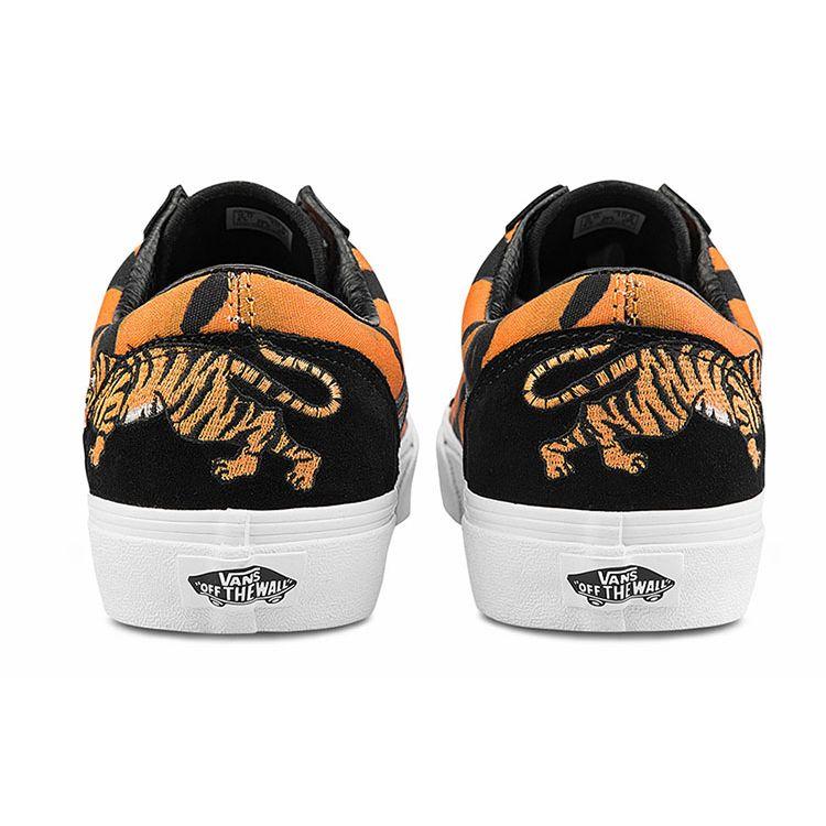 Vans Style 36 Series Tiger Embroidery Tiger Stripe Low-Top Skate Shoes Unisex Sneaker Black Orange VN0A3DZ3ORA