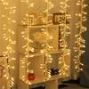 3X1M 600 LED Curtain String Light Christmas Firecrackers Fairy String Light Outdoor Cluster Light For Window Wall Backdrop Decor