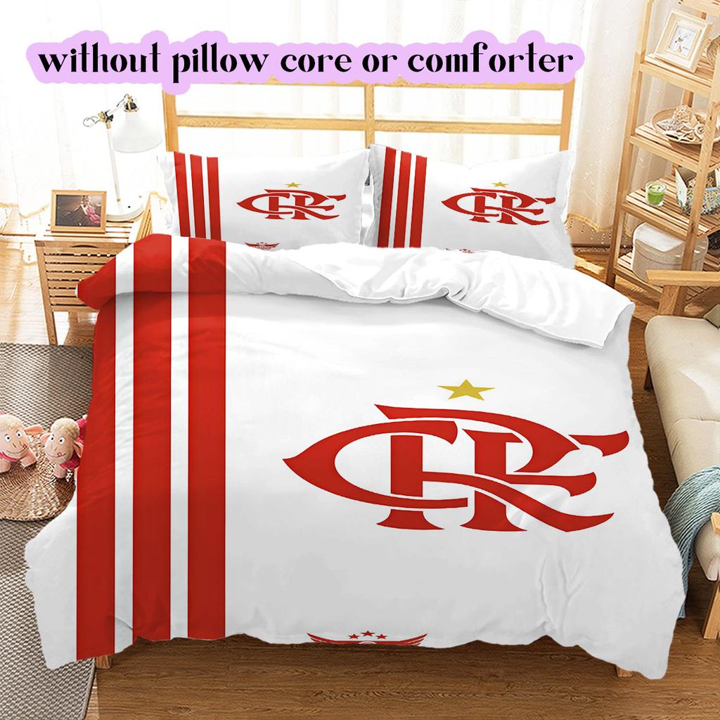 Flamengo football soccer Pattern Bedding,Quilt Set Quilt Cover Pillowcase Home Birthday Gift (1*duvet cover+2*pillowcase,without core)