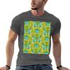 Turquoise And Green Leaves 1960s Retro Vintage Pattern Tshirt T Shirts For Unisex Pack White T Shirts Designer Tshirt