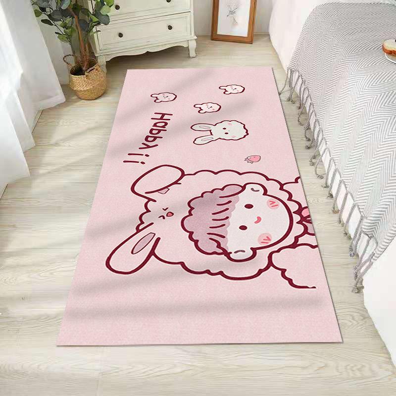 Милый ковер с рисунком для девочек, ковер для гостиной, спальни, розовый ковер, нескользящий коврик для гостиной, спальни