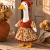 23-inch Goose Costume Thanksgiving Porch Outfit, Autumn Dress with Head Scarf Holiday Outfit Set for 23 Inch Statue, Outdoor Garden Yard