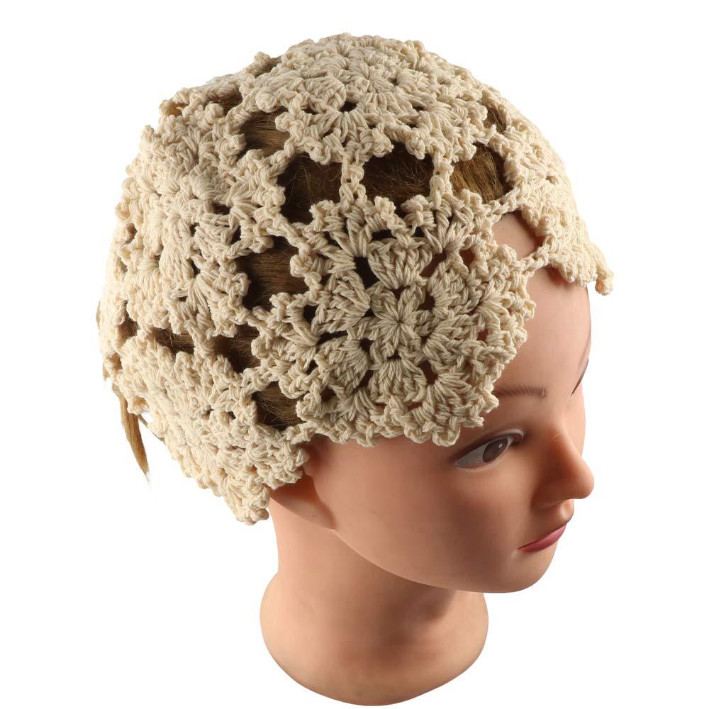 Basin Hat Hollow Flower Knitted Hat Panama Cap Beanies Fashion Crochet Bucket Hat Girls
