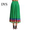 Large Swing Hem Skirt Maxi Ladies Folk Dance Elastic Waist Spanish Women Wide Rainbow Mexican Flamenco Performance Colorful Bottom