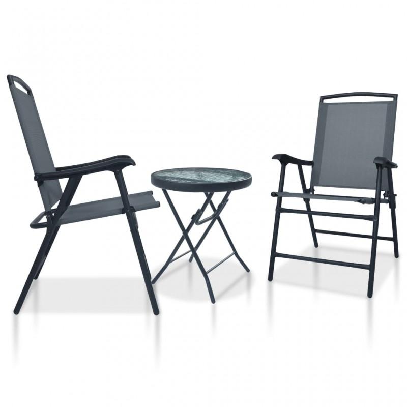 Day and Night - Day and Night Bistro Table and Chairs 3 Pieces Gray Steel