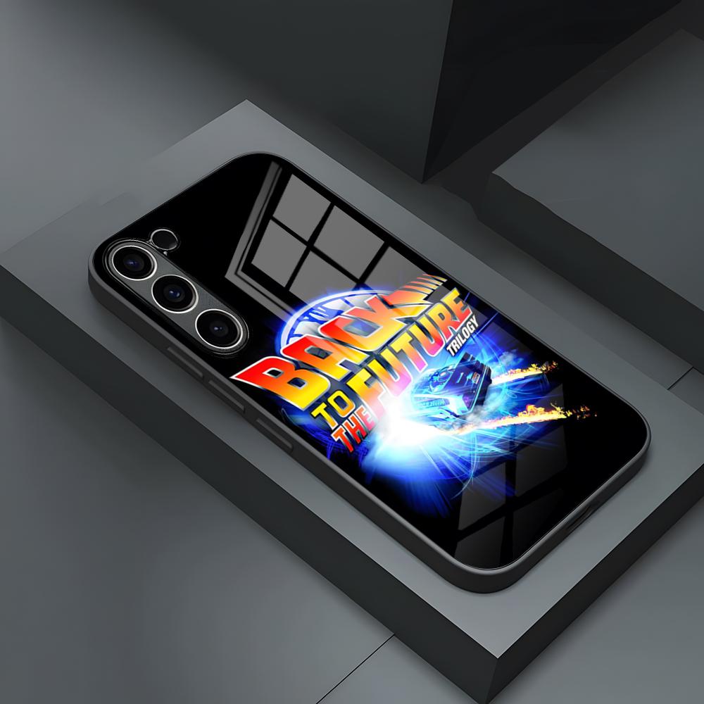 Чехол для телефона «Назад в будущее» для S24 Ultra Samsung S23 Fe S22 S20 S21 Plus Galaxy A54 A34 A24 A53 Note 20 Стеклянная крышка