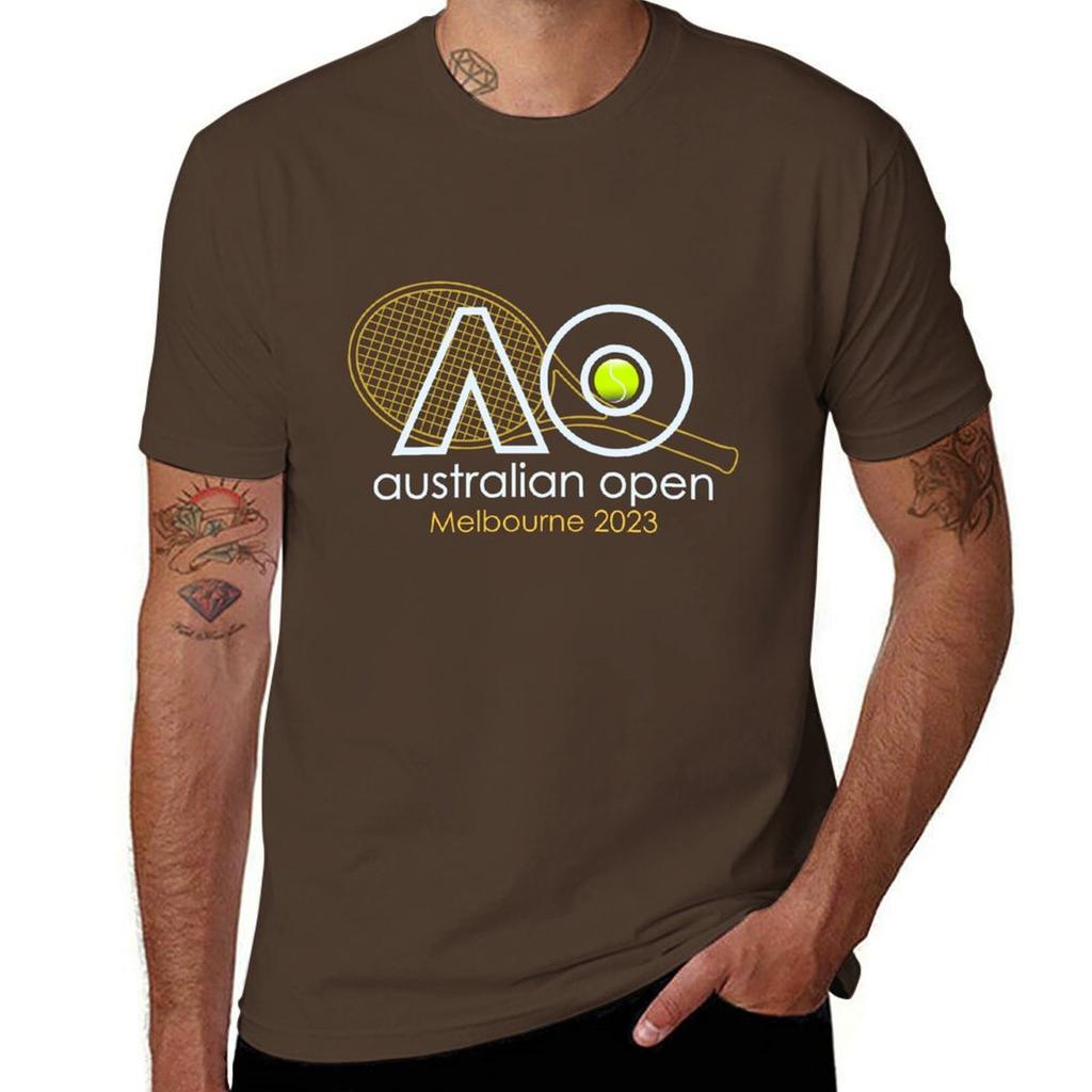 Теннисный турнир Australian Open - Мельбурн 2023 Футболка больших размеров топы футболки Футболка с коротким рукавом забавные мужские футболки для тренировок