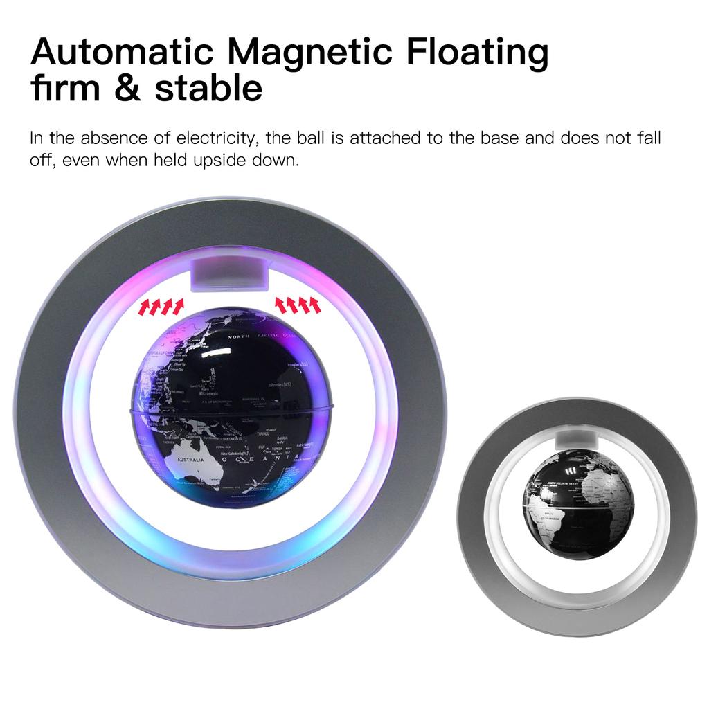 Floating Globe 4 Inch Magnetic Levitation Rotating World Map with LED Base for Children Home Desk Decoration