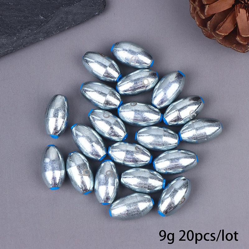 20Pcs Alloy Carbon Steel Hollow Olive Fishing Sinkers Assorted Weights 3g-10g Pack of 8 Fishing Accessories