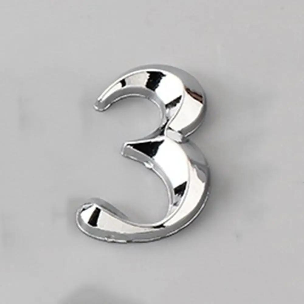 Apartment Hotel Office Door Address Silver 5cm Self Adhesive Door Plate Sign Digits House Number Stickers 3D
