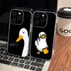 Мультяшный забавный утенок Чехол для телефона Для iPhone 17 15 14 13 11 12 16 Pro Max Plus Mini Прозрачный Силиконовый Мягкий Funda