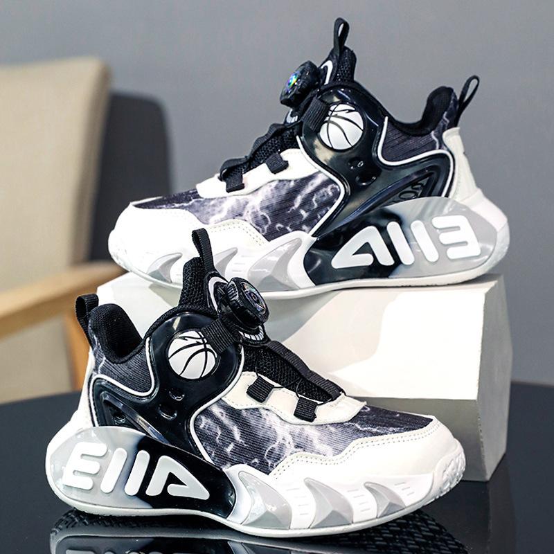 Мальчики белые баскетбольные кроссовки лето 2025 новые детские кроссовки спортивные маленькие белые кроссовки дышащая сетка дети старшего возраста и студенты
