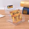 4 Pocket Desktop Clear Acrylic Business Card Holder Countertop Display Stand