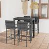VidaXL 5-Piece Garden Bar Set with Armrests Garden Furniture Table and Bistro Stools Terrace Patio Outdoor 3064812