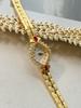 Vintage Gold Women's Watch Diamond-Embedded Luxury Sophisticated Ladies' Quartz Watch