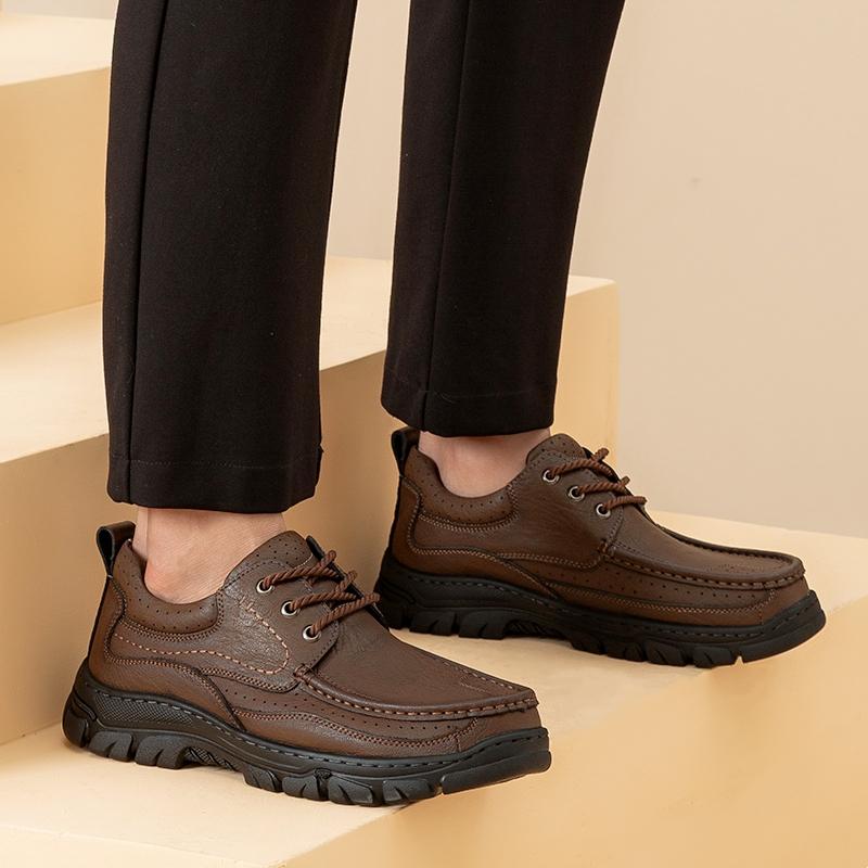 Leather Casual Shoes Men's Lace Up Shoes Outdoor Walking Shoes Office Men's Dress Shoes Sneakers