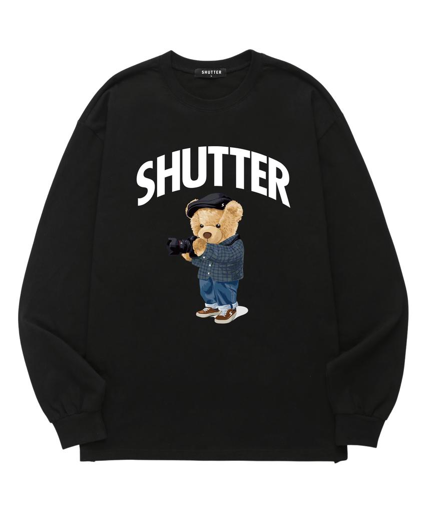 SHIRTER Медведь с камерой, длинный рукав (Sls037) черный