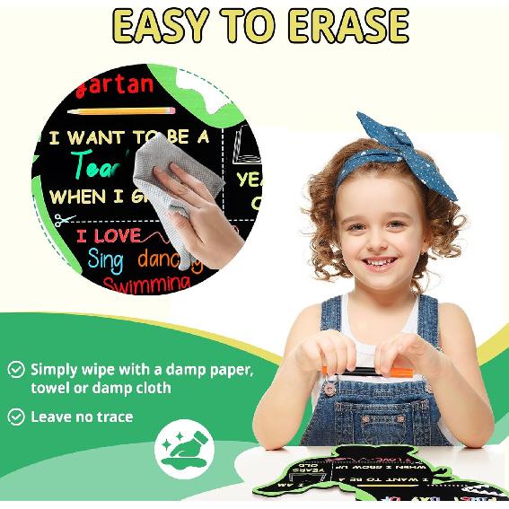 First and Last Day of School Chalkboard Sign with 4 Chalk Markers -12''×11'' Double Sided Back to School Sign Photo Prop for Preschool Kindergarten