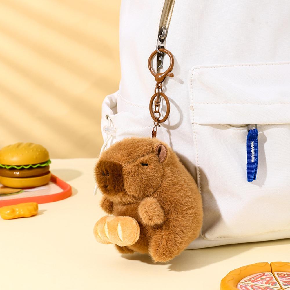 Bag Hanging Capybara Key Pendant Stuffed Animals Plush Toy Doll Kawaii Capybara Keychain Couple