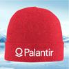Круглый дизайн логотипа Palantir и буквы Мужская Женская Унисекс Вязаная Шапка Бини Шапка-Свитер Зимняя Теплая Рождественская Уличная Cy
