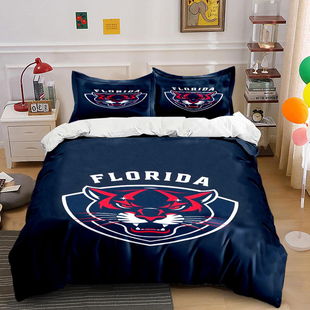 "Florida Panthers Logo Bedding Design" Print Bedding Set Duvet Cover Pillowcases (1* Duvet Cover 2* Pillowcases Do Not Include Comforter)