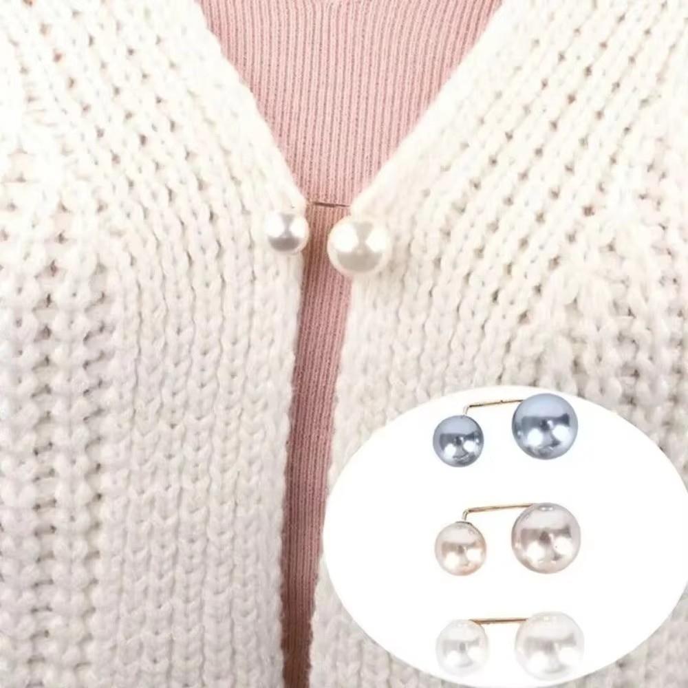 3/6/8PCS Non-Slip Pearl Brooch Adjustable Collar Clip Waist Fastening Pins Brooches  Scarf Fastening