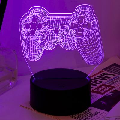 Современный игровой контроллер со светодиодной ночной подсветкой, работающий от USB, настольная лампа для спальни, подарок на день рождения геймеру, освещение и декор