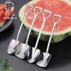 4pcs Coffee Spoon Set of Cutlery Made of Stainless Steel Retro Iron Shovel Spoon for Ice Cream Cream Scoop Creative Spoon Teaspoon Fashionable Dishes