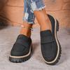 Women Loafers Female Retro British Styles Flat Platform Casual Shoes Lady Thick Sole Muffin Shoes  Lady Office Work Trend Shoes