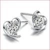 Korean Style Heart-shaped Silver-plated Earrings for Women - Fashionable European and American Jewelry