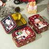 Cute Christmas Tinplate Gift Box Mini Candy Storage Containers Metal Candy Box  Party Favors