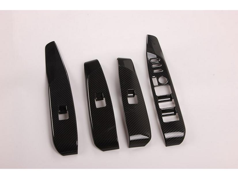 2018 Camry Hybrid Carbon Fiber Pattern Armrest Frame Glass Switch Cover