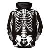 Новый свободный пуловер с капюшоном и 3d цифровой печатью черепа, мужские топы