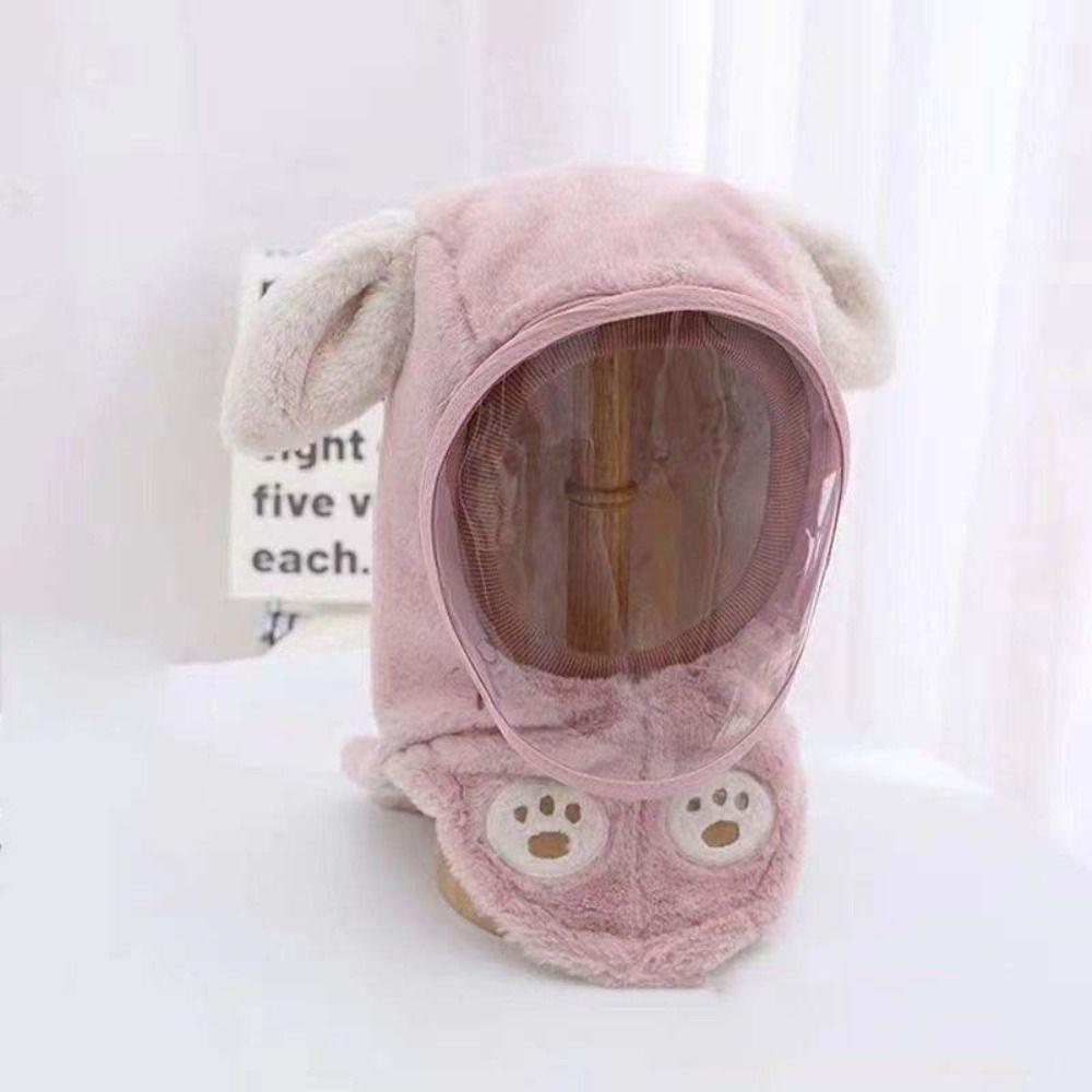 Fleece Children's Integrated Hat Anti Fogging PVC Baby Neck Cap Baby Detachable Cap Set  Autumn